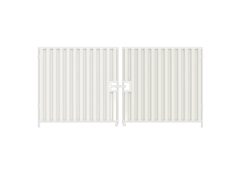 4m Hoarding Vehicle Gate White 2m