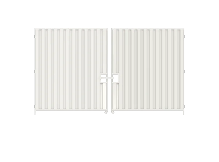 4m Hoarding Vehicle Gate White 2.4m