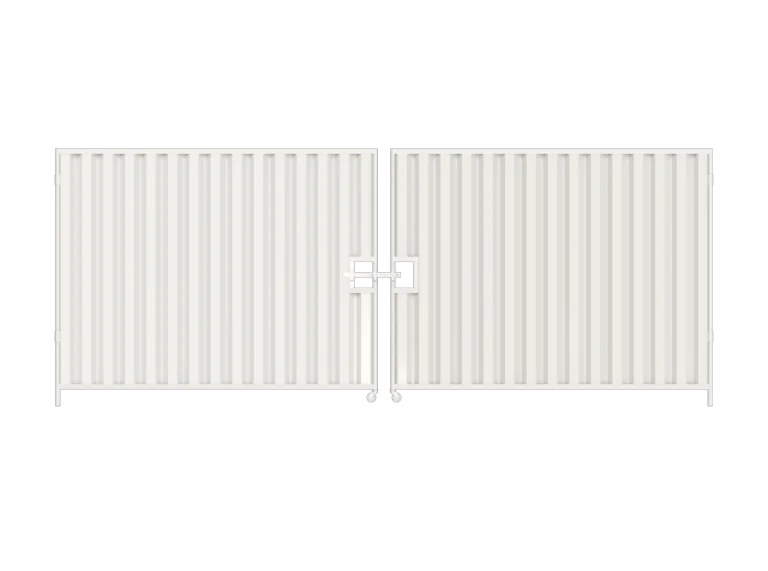 5m Hoarding Vehicle Gate White 2m