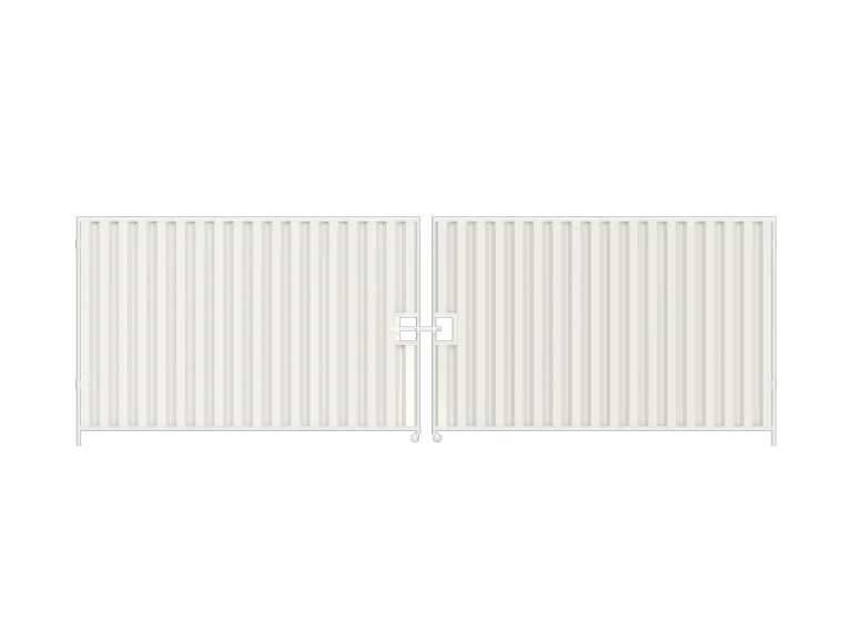 6m Hoarding Vehicle Gate White 2m