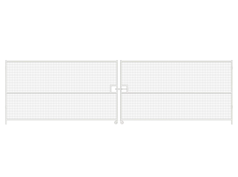 7m 2in Mesh Vehicle Gate White 2m