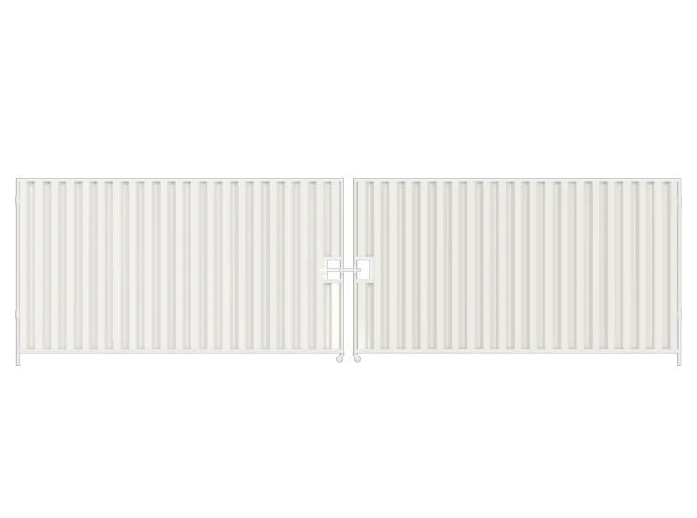 7m Hoarding Vehicle Gate White 2m