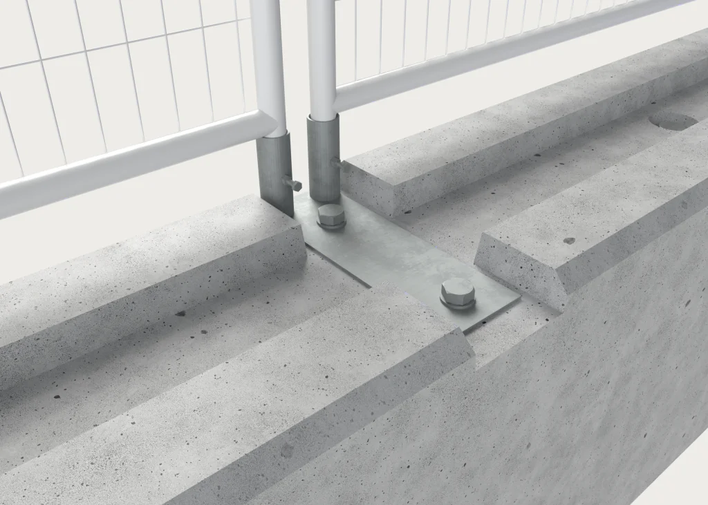 Close shot of panel connecting bracket