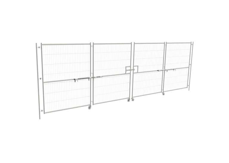6m Bi-Fold gate in powder-coated white