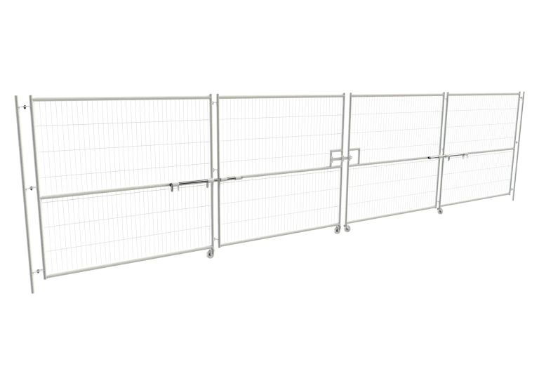8m Bi-Fold gate in powder-coated white