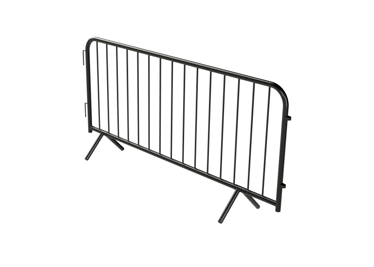 Fixed leg pedestrian barrier in black